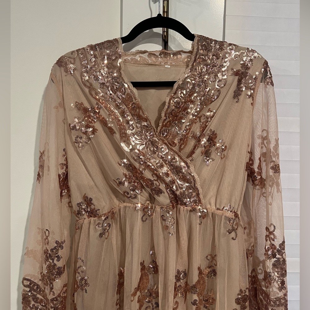 Knee Length Sequined Dress - Picture 2 of 4